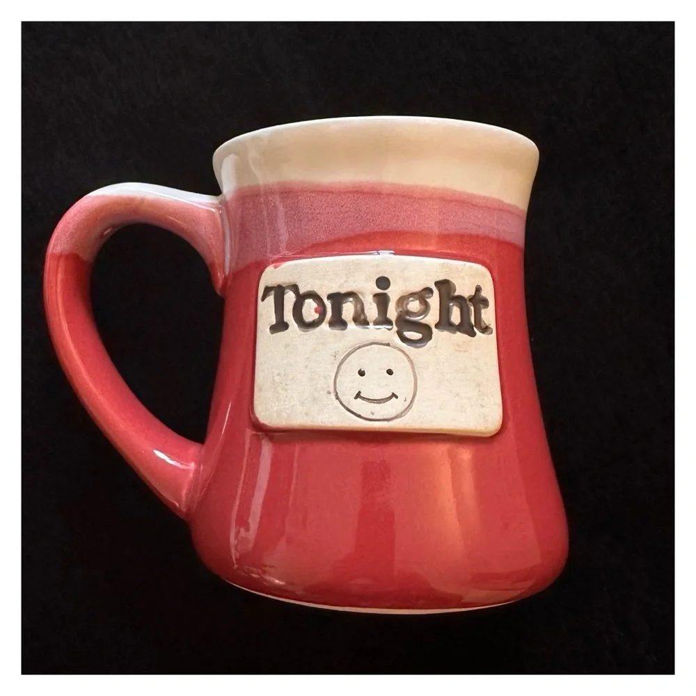 Vintage “Tonight / Not Tonight” Reversible Pottery Coffee Mug. - Picture 4 of 9